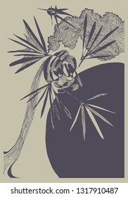 abstract composition. hand drawn vector color illustration