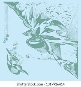 abstract composition. hand drawn vector color illustration