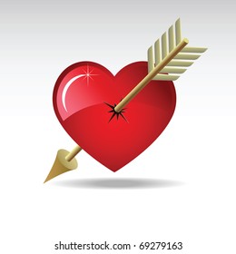 Abstract composition with a heart and arrow. The image is composed of layers.