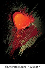 Abstract composition with the hearts on the day of St. Valentine