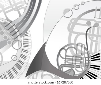 abstract composition with horn