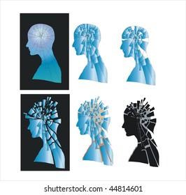 Abstract composition illustrating human's negative emotions, feelings