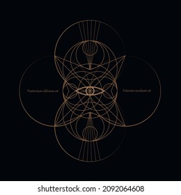 Abstract composition inspired by sacred geometry. Vector illustration
