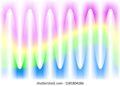 Abstract composition of intersecting colored, gradient, translucent shapes on a gradient background. Vector image.