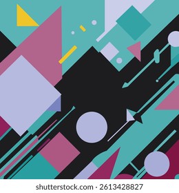 An abstract composition of intersecting shapes, with vibrant tones and smooth gradients creating a sense of movement.