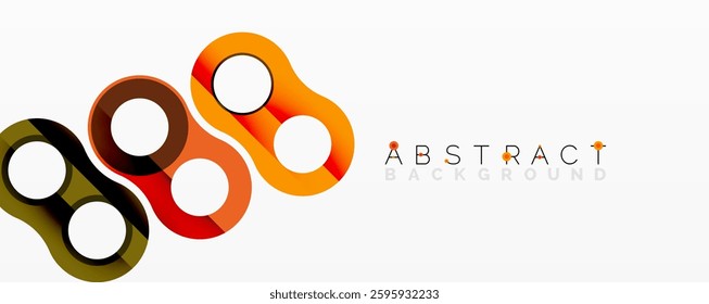 Abstract composition with intertwined circular and tubular forms creating fluid structure with gradients, depth, and sharp contrasts