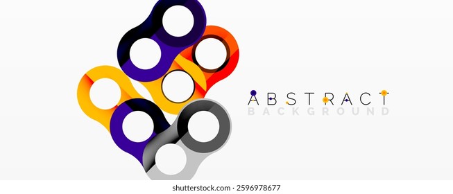 Abstract composition with intertwined circular and tubular forms creating fluid structure with gradients, depth, and sharp contrasts