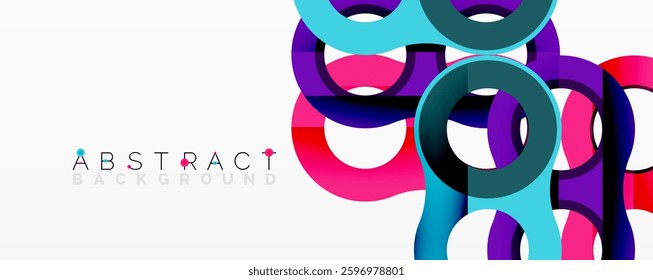 Abstract composition with intertwined circular and tubular forms creating fluid structure with gradients, depth, and sharp contrasts