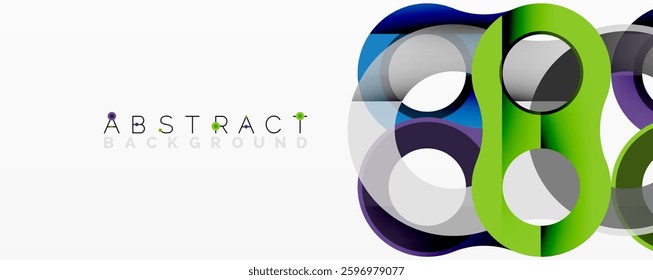 Abstract composition with intertwined circular and tubular forms creating fluid structure with gradients, depth, and sharp contrasts
