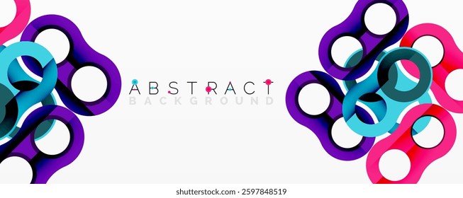 Abstract composition with intertwined circular and tubular forms creating fluid structure with gradients, depth, and sharp contrasts