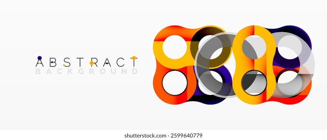 Abstract composition with intertwined circular and tubular forms creating fluid structure with gradients, depth, and sharp contrasts