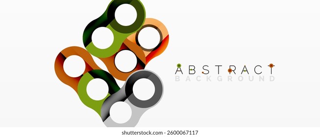 Abstract composition with intertwined circular and tubular forms creating fluid structure with gradients, depth, and sharp contrasts