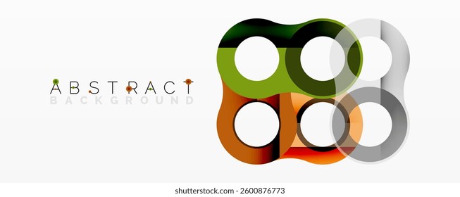 Abstract composition with intertwined circular and tubular forms creating fluid structure with gradients, depth, and sharp contrasts