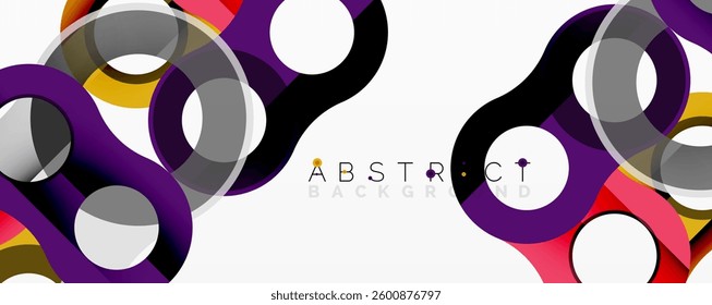 Abstract composition with intertwined circular and tubular forms creating fluid structure with gradients, depth, and sharp contrasts