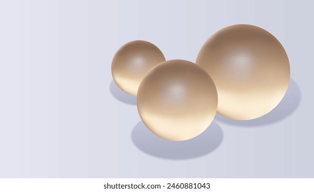 Abstract composition with iridescent different size glass spheres. Vector illustration with copy space