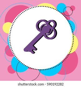 Abstract composition with key icon. Simple geometric figures, art background
