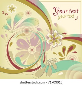 abstract composition with lace and stylized flower