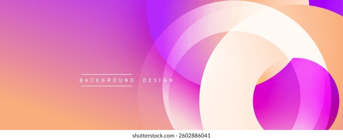 Abstract composition with layered circular elements, blending gradients and soft transitions, creating a sense of depth, motion, and visual harmony