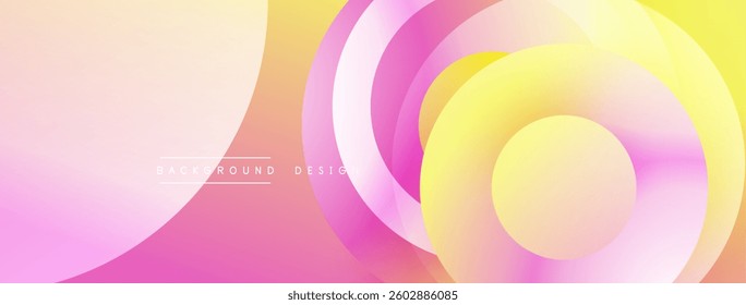 Abstract composition with layered circular elements, blending gradients and soft transitions, creating a sense of depth, motion, and visual harmony