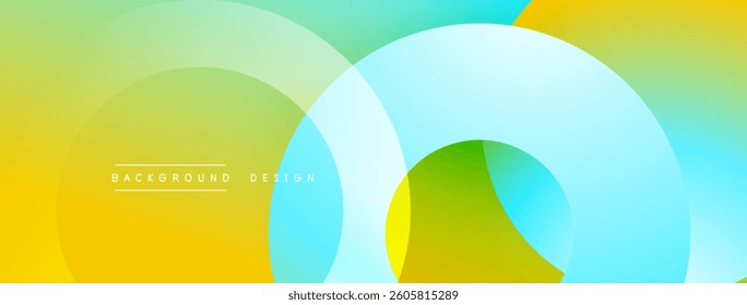 Abstract composition with layered circular elements, blending gradients and soft transitions, creating a sense of depth, motion, and visual harmony