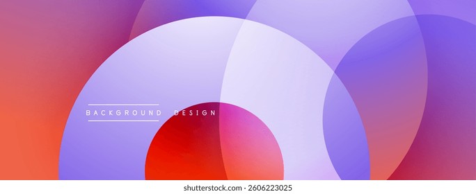 Abstract composition with layered circular elements, blending gradients and soft transitions, creating a sense of depth, motion, and visual harmony