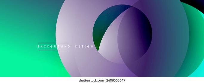 Abstract composition with layered circular elements, blending gradients and soft transitions, creating a sense of depth, motion, and visual harmony