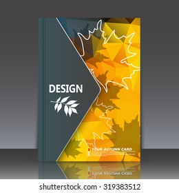 Abstract composition, leaves theme, autumn events advertisement card, seasonal sale flyer collection, biological carving, botanical print, eco design, ecological mode, EPS 10 vector illustration  
