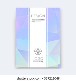 Abstract composition, lilac polygonal stripe font texture, square part construction, white a4 brochure title sheet, creative figure icon, commercial logo surface, firm banner form, EPS 10 flier fiber