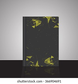Abstract composition, line and triangle interlacement, rays plexus, a4 business brochure title sheet, tangled backdrop surface, creative web icon, figure intersection points form, EPS10 vector