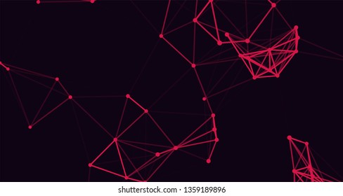 Abstract composition.red lines on a dark background. plexus background. vector background. abstract red lines.