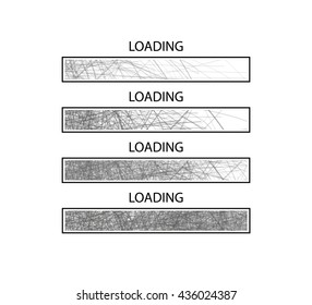 Abstract composition. Loading bar element icon. Creative web design download timer. Users completion indicator. White background, black lines plexus. Uploading speed symbol. Internet page progress