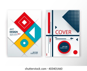 Abstract composition. Lozenge construction font texture. Red, yellow, green box block section surface. Brochure title sheet set. Creative figure vector art. Commercial offer collection. Banner form.