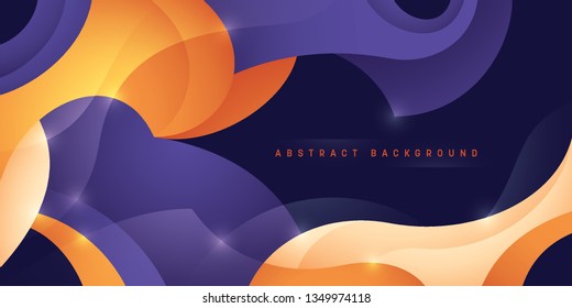 Abstract composition made of various curved shapes. Vector illustration.