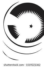 abstract composition with the main small element surrounded with minor elements