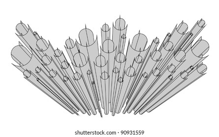 Abstract composition of many circles