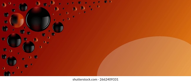 Abstract composition with many colorful randomly flying balls. Vector background.