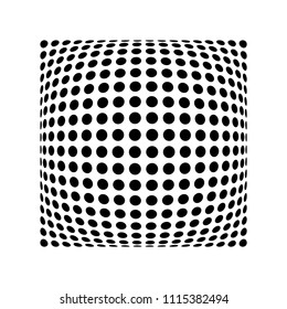 Abstract composition of many repeating circles in a square.