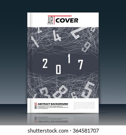 Abstract composition, math technology, a4 brochure title sheet, scientific digital banner icon, business card texture, black arithmetic backdrop, monochrome dark network font, arabic cipher, EPS10 