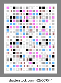 Abstract composition in a minimalist style. Multicolor square. Colors of rose gold, pink, grey. Universal print for a poster, decorating a wall, cards, invitations. Vector illustration EPS 10