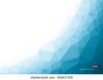 Abstract composition. Minimalistic fashion backdrop design. Blue, white polygonal figure icon. Azure color triangles font texture. Creative banner. Angles connection flyer fiber. Linking lines. Vector