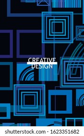 Abstract composition. Modern vector front page art. Round figure icon. Ad flyer