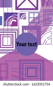 Abstract composition. Modern vector front page art. Round figure icon. Ad flyer