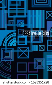 Abstract composition. Modern vector front page art. Round figure icon. Ad flyer