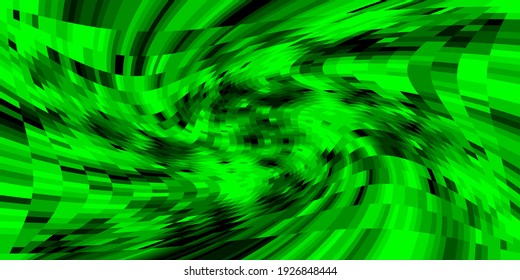 Abstrakte Komposition mit einfarbigen, schwarz-grünen, halftonfarbenen Quadraten wirbeln. Psychedelia-toxische Schwindel-Kunst
