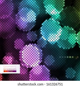 Abstract composition of mosaic geometric shapes.Colorful mosaic background.Geometric color  background with place for your text, text separately from the background