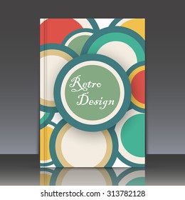 Abstrakte Komposition, geometrischer Motley-Druck, farbige Ringe, Textur, Rundschmuck, ein4-Prospekttitel, visuelles Dekorationskonzept, Logo-Hintergrund, Retro-Oberfläche, EPS10-Vektorillustration-Illustration
