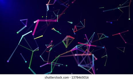 Abstract composition. 
multicolored lines on a dark background. plexus background. vector background. abstract 
multicolored lines.
