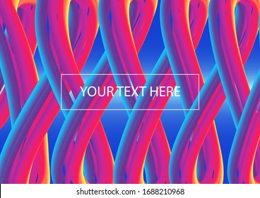 Abstract composition with multi-colored loops on a gradient background. Vector illustration.