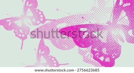 Abstract composition of multiple butterflies in motion, vector illustration