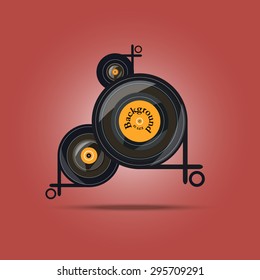 Abstract composition, musical records, background | EPS10 vector illustration